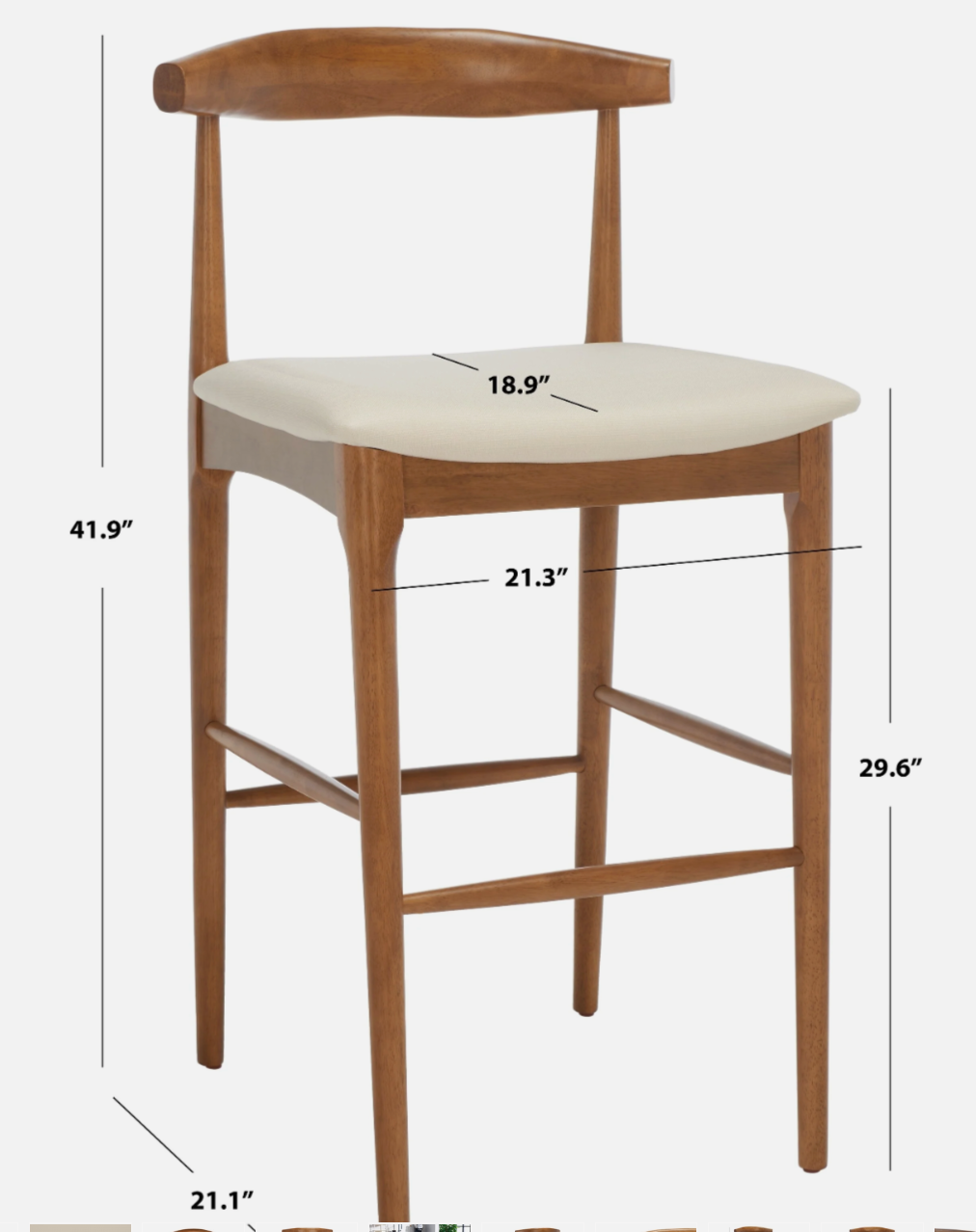 Modern retro 30" barheight barstools w/ wood frame 🥂