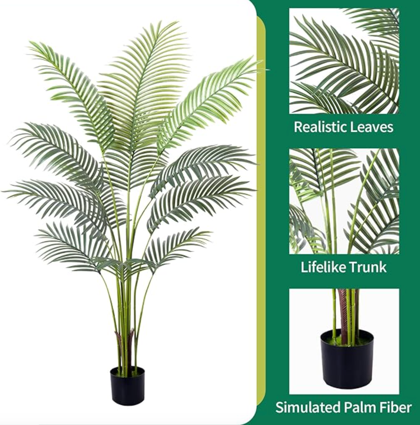Artificial 5ft golden cane palm tree 🌿