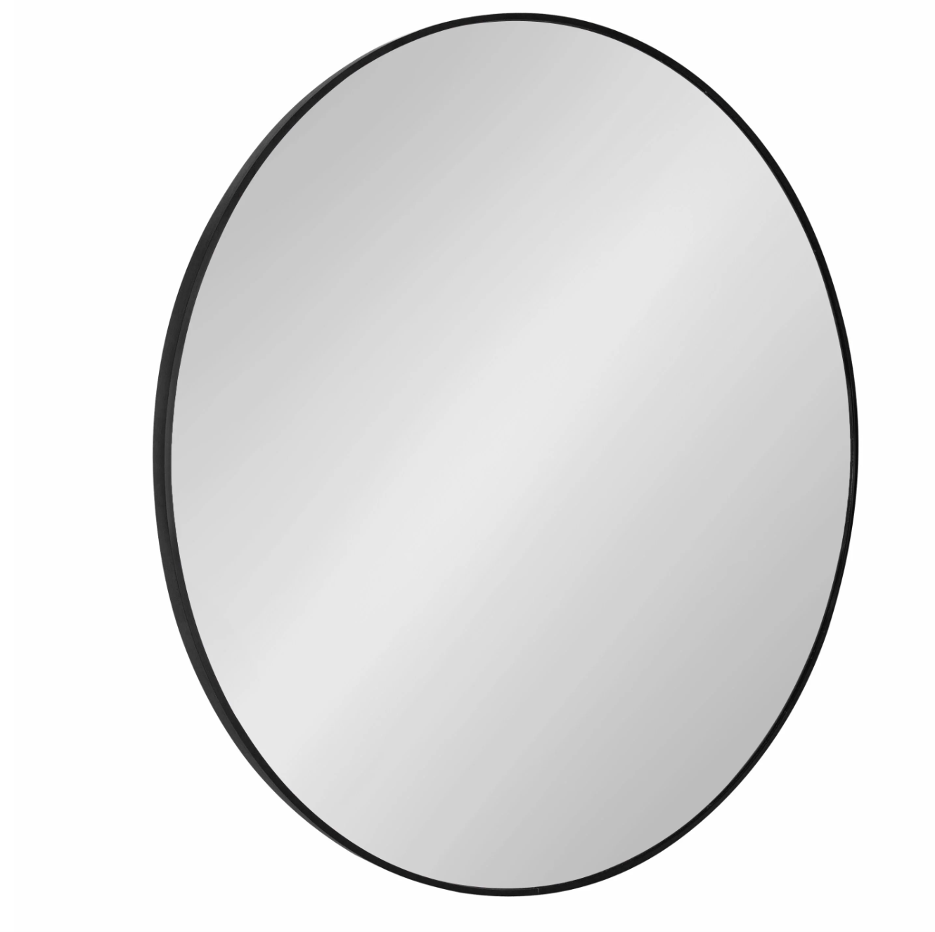 Modern black 34" round metal mirror 🖤