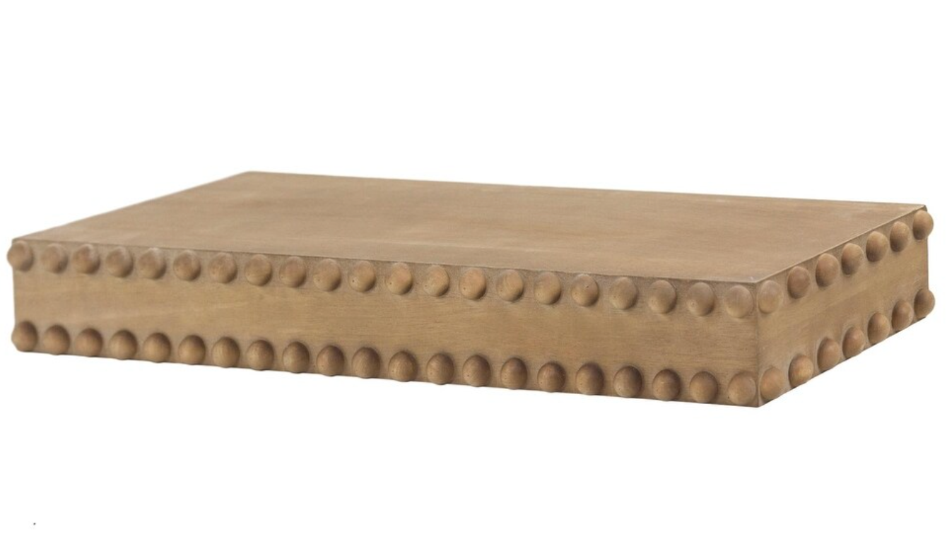 Small beaded wood floating wall shelf 🪬