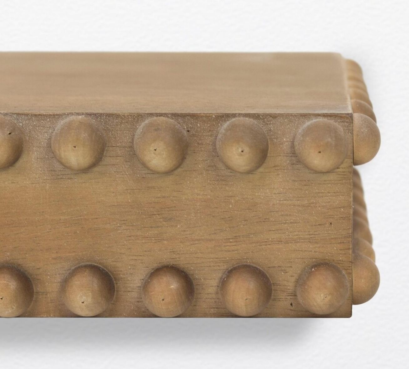 Small beaded wood floating wall shelf 🪬