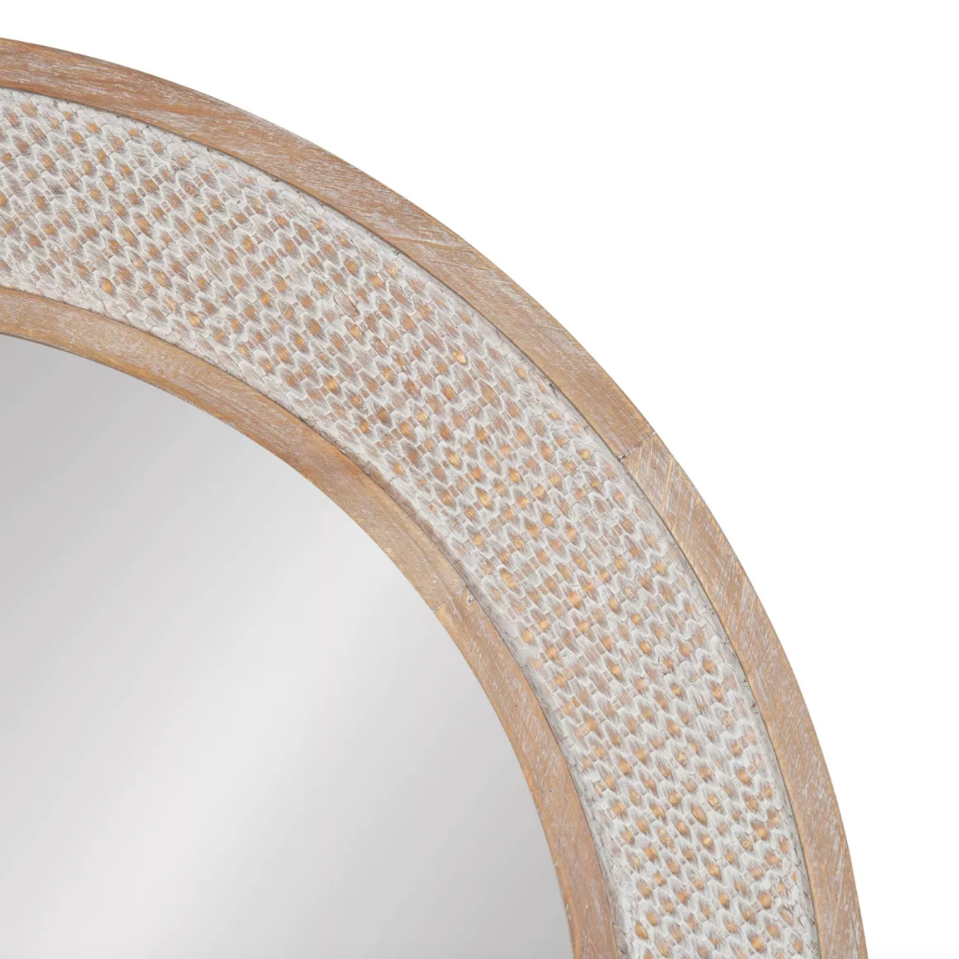 Stunning rustic, beachy 28" round wood mirror 🪞