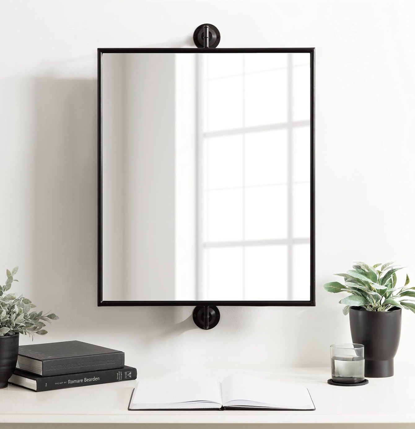 Black rectangle 20x31 adjustable pivot mirror 🖤