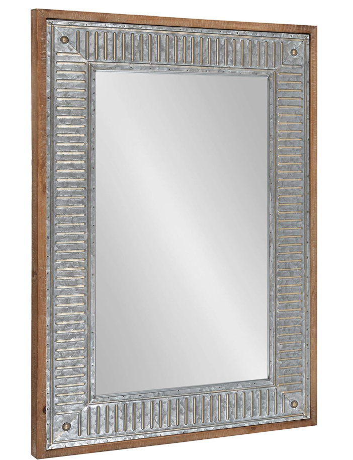 Farmhouse 20x30 rustic brown & silver mirror w/ galvanized metal frame 🩶
