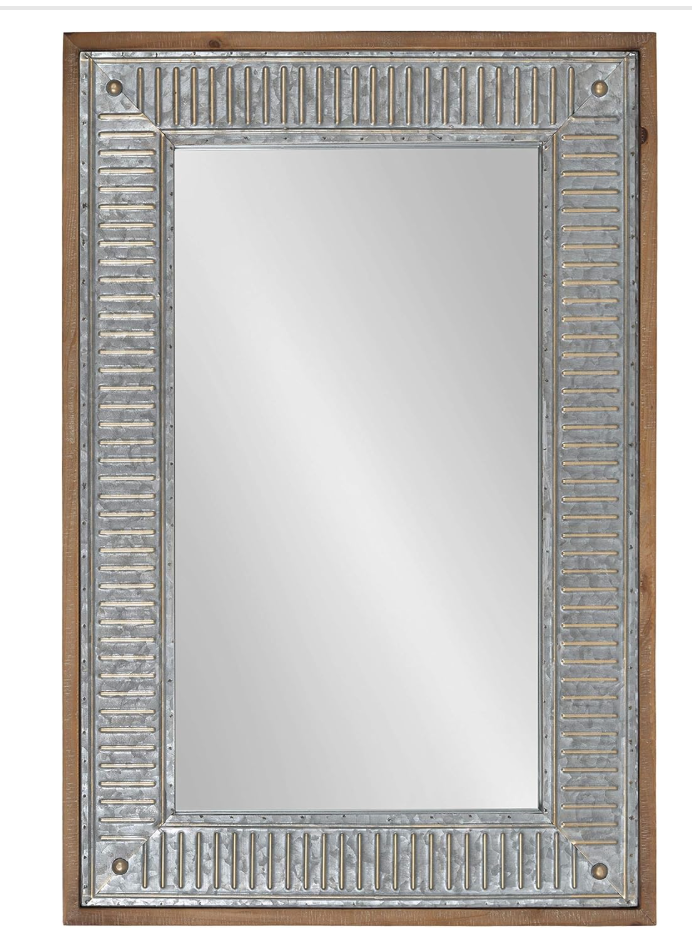 Farmhouse 20x30 rustic brown & silver mirror w/ galvanized metal frame 🩶
