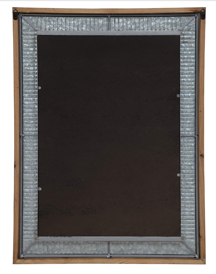 Farmhouse 20x30 rustic brown & silver mirror w/ galvanized metal frame 🩶