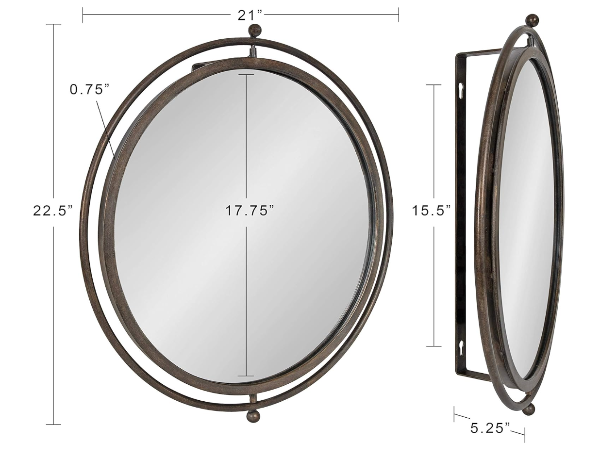 Rustic 21" raw iron pivot mirror 🪞
