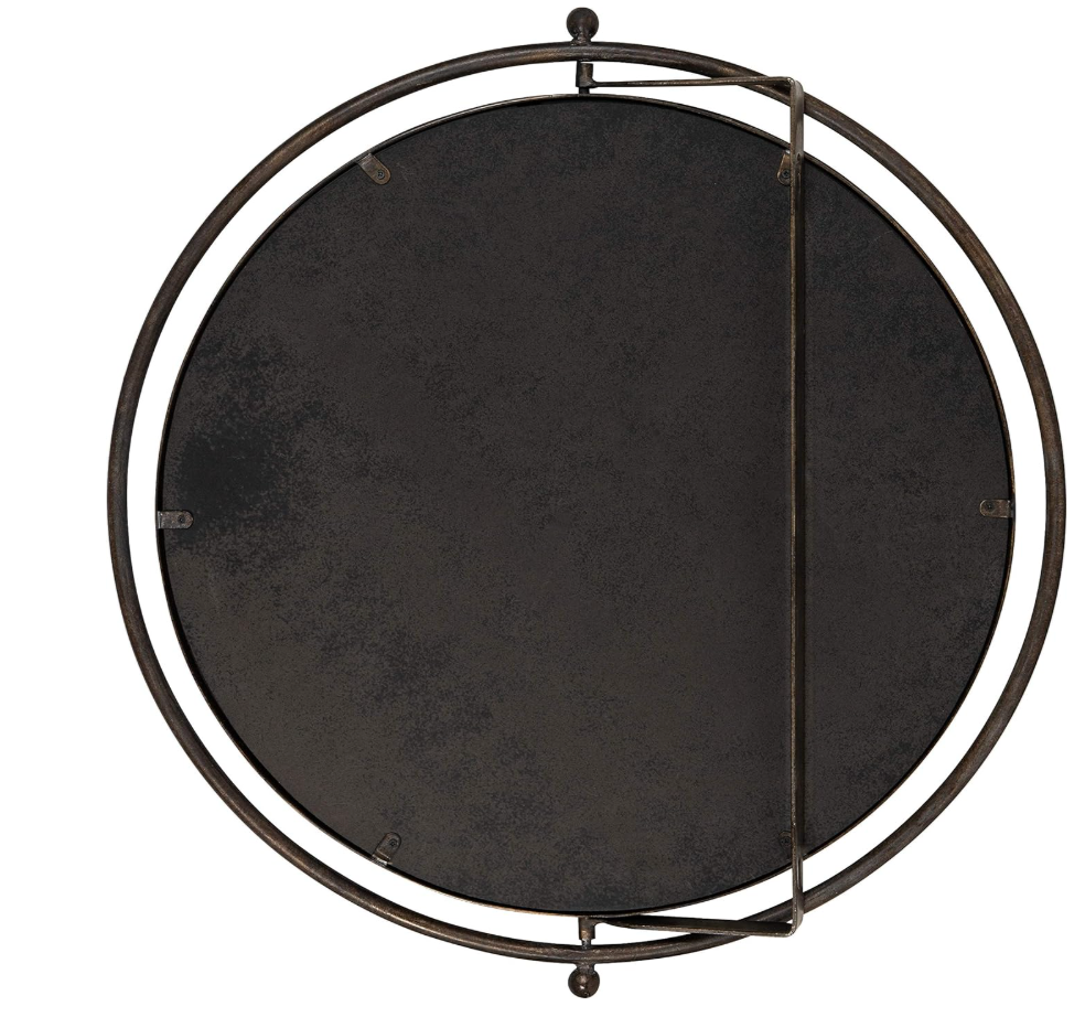 Rustic 21" raw iron pivot mirror 🪞