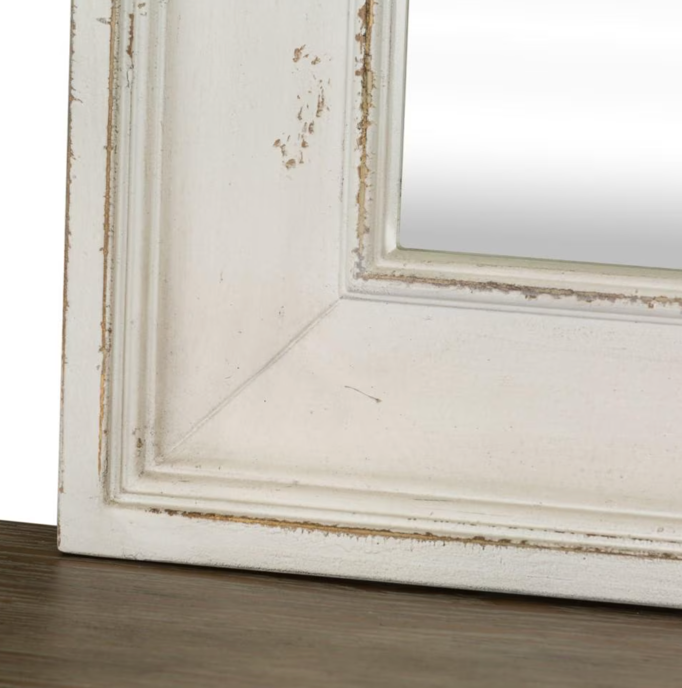 Big rustic mirror w/ antique white finish 🤍