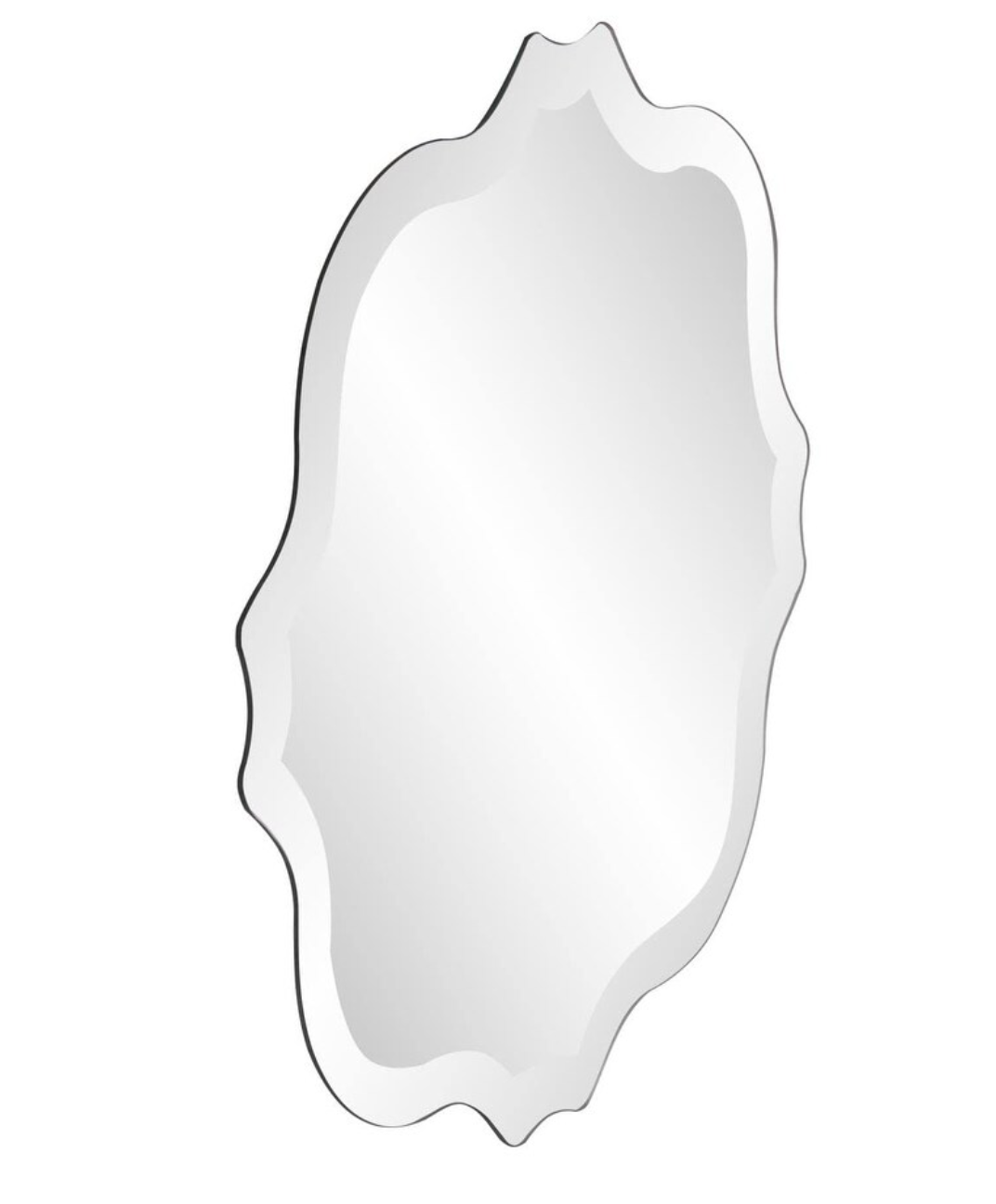 Frameless 16x16 scalloped silver wall mirror ♡