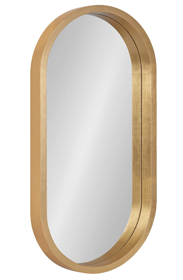 Modern gold capsule 12x24 gold wood mirror ✨