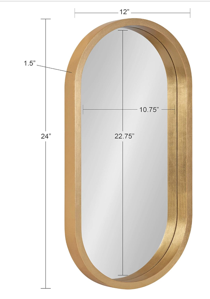 Modern gold capsule 12x24 gold wood mirror ✨