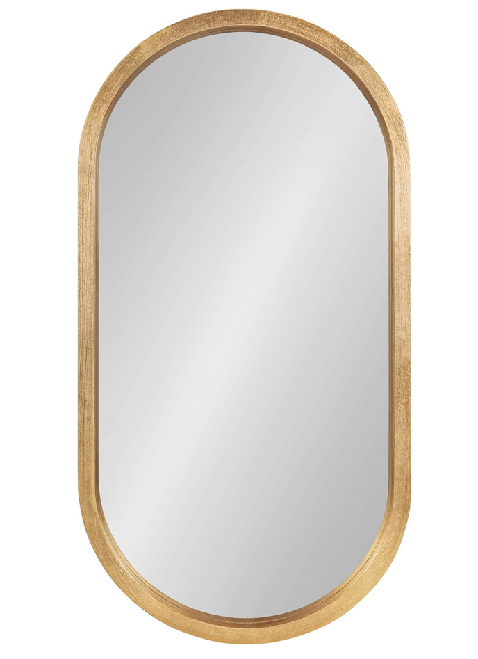 Modern gold capsule 12x24 gold wood mirror ✨