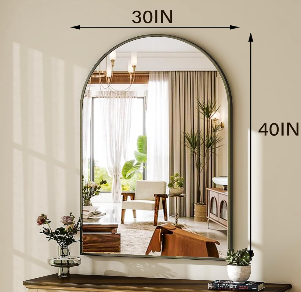 Black 30x40 arched mirror 🖤