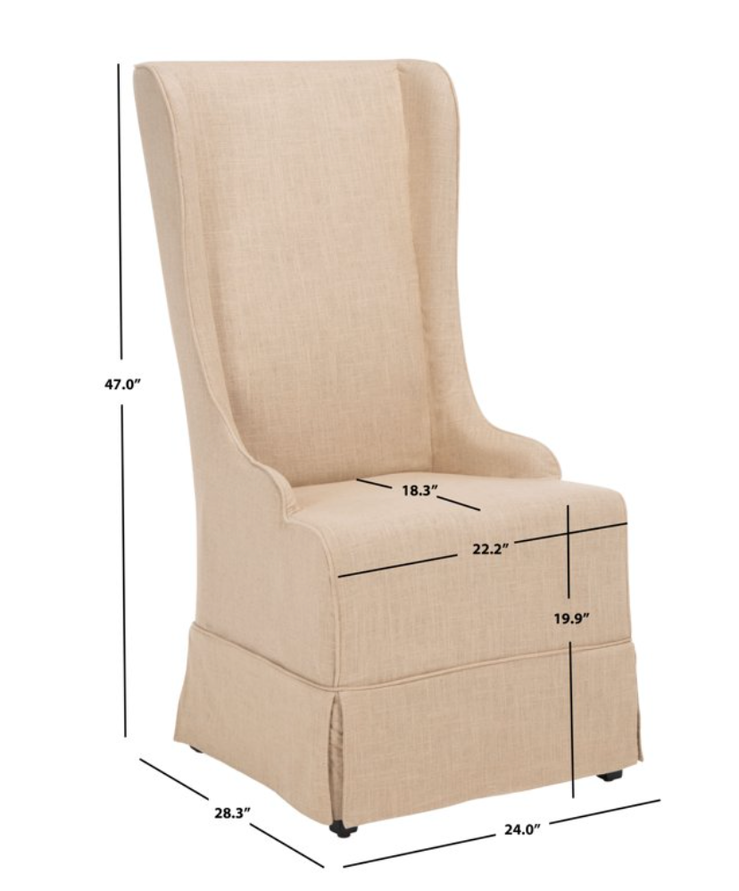 Traditional linen hemp Parsons dining chair 🕊