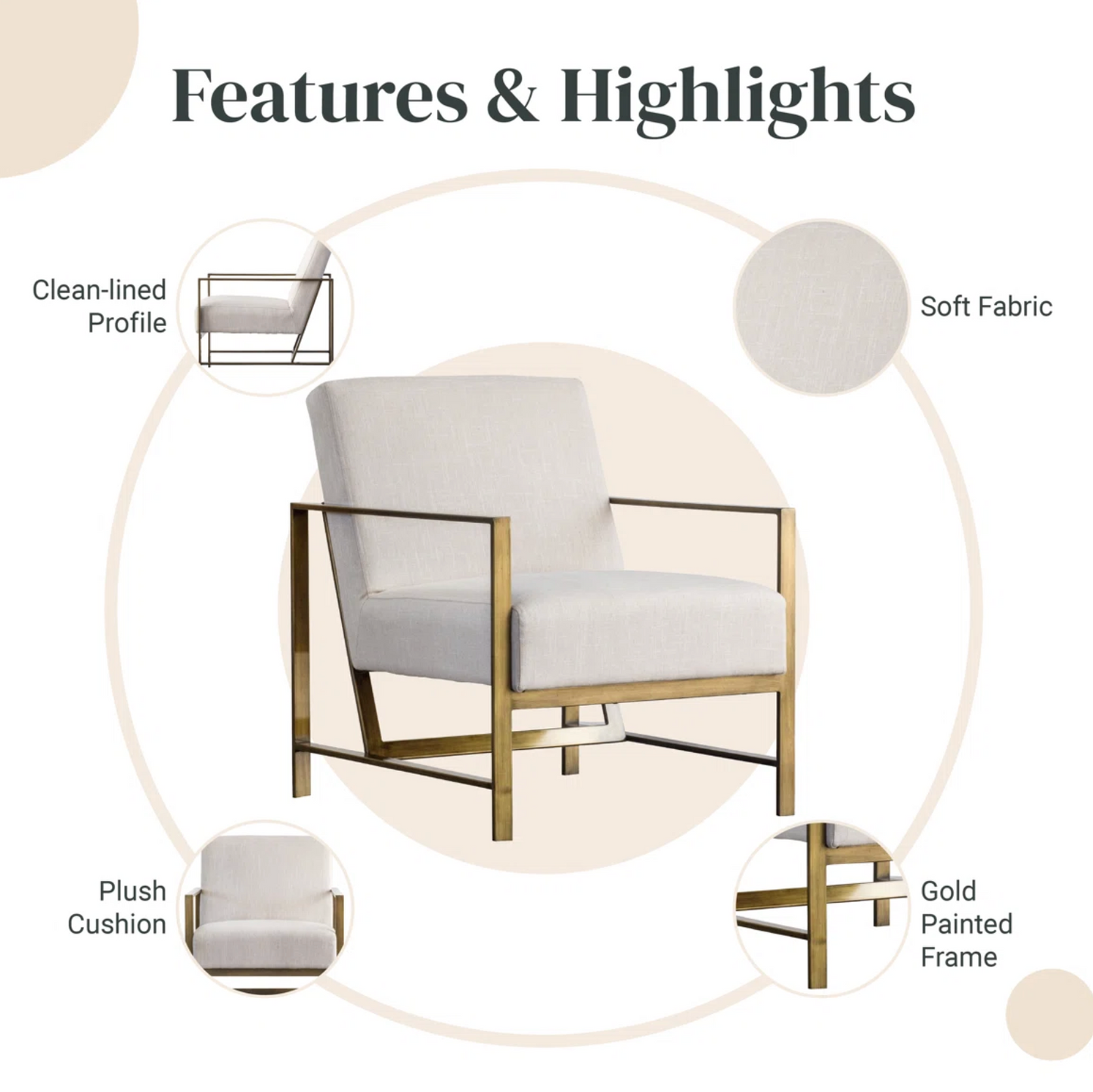 MCM beige linen upholstered armchair✨