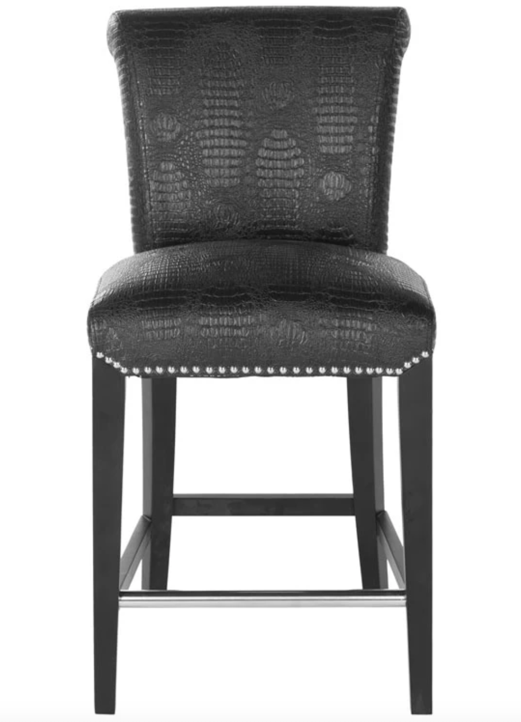 2 faux black crocodile counterheight barstools 🖤