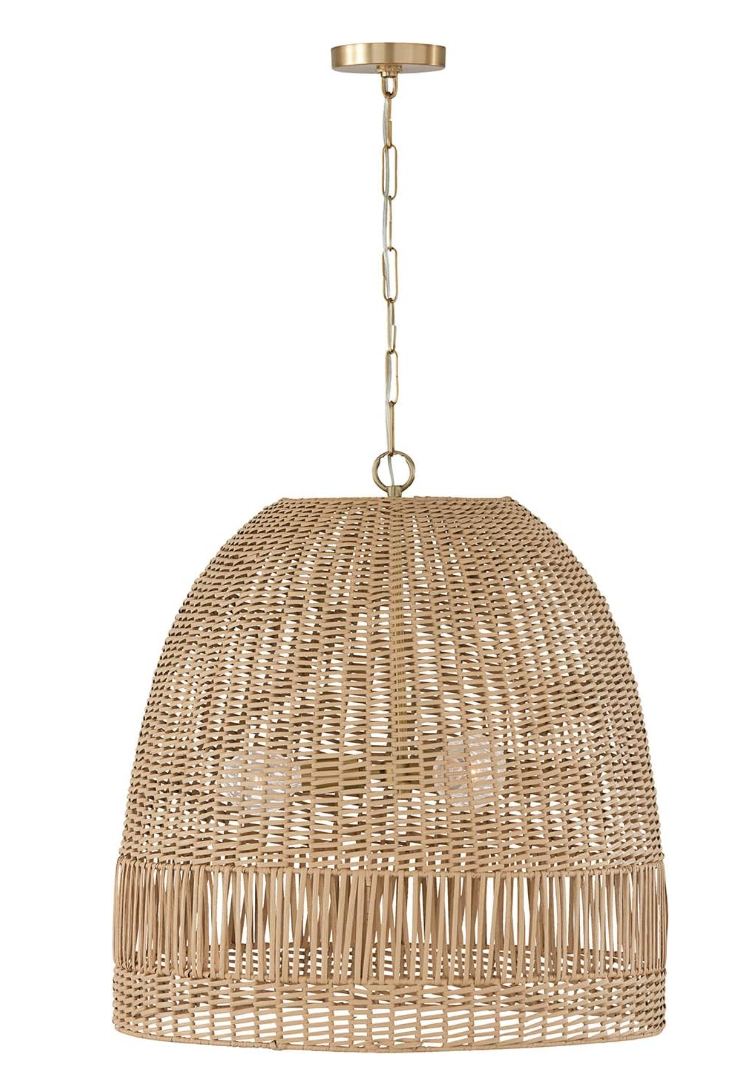 3-light coastal 26" x 24" wide brass & pendant 🌵