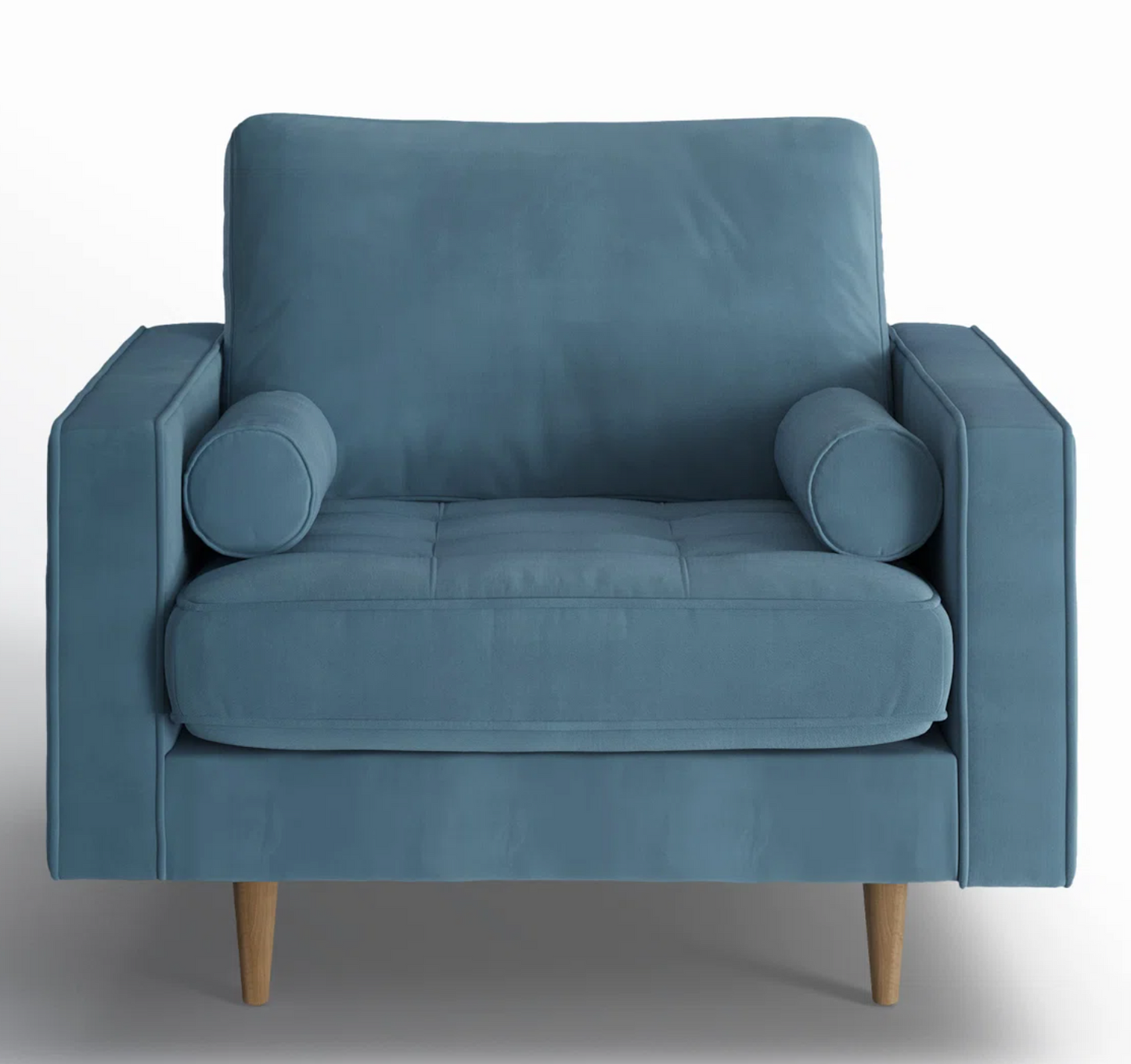 Blue Velvet Upholstered Armchair 🦋