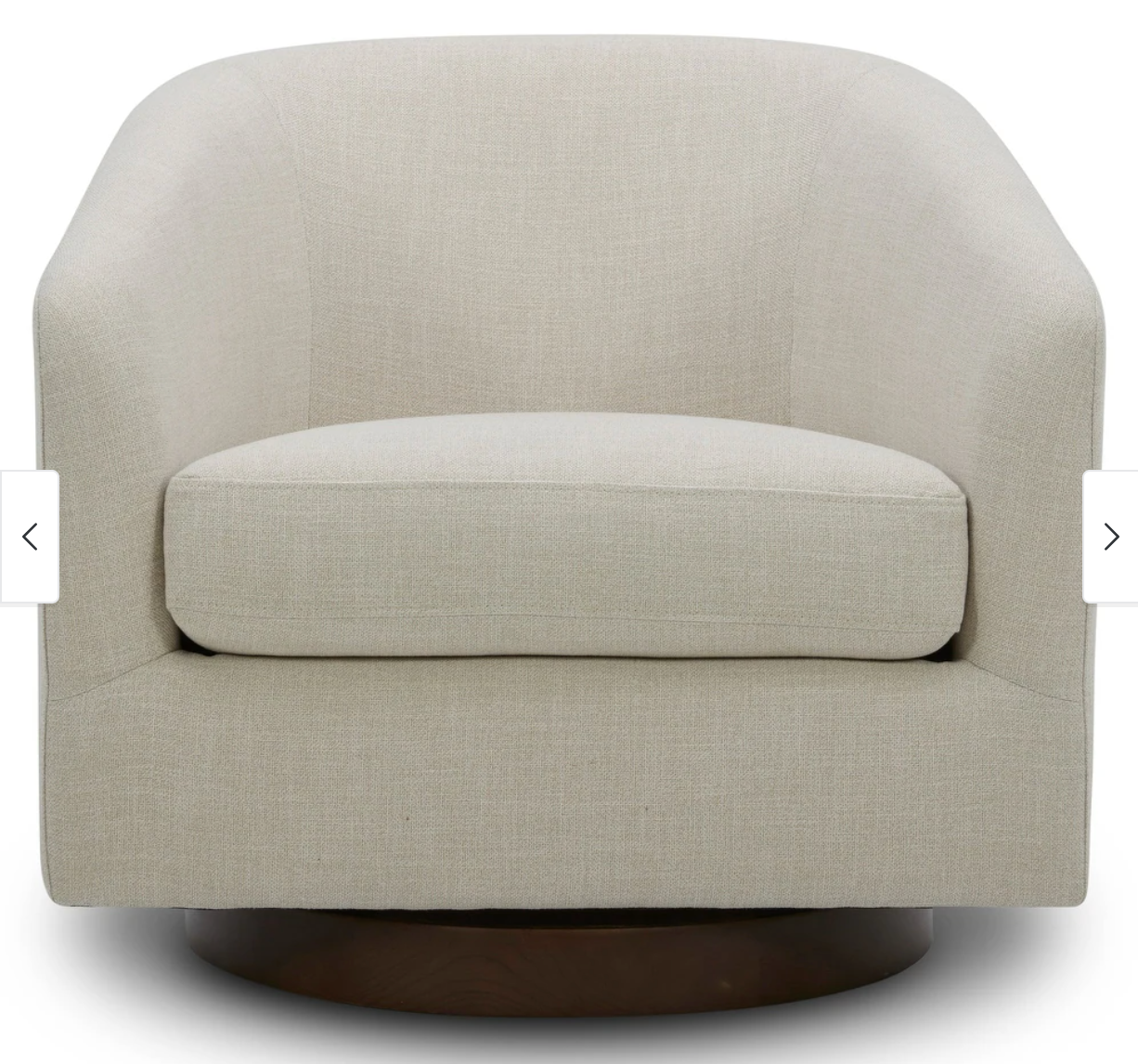 Swivel Accent Chair, Upholstered Linen Barrel Chair🪴