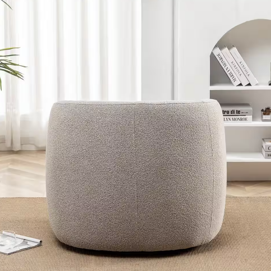 Boucle Taupe Upholstered Swivel Armchair🕊