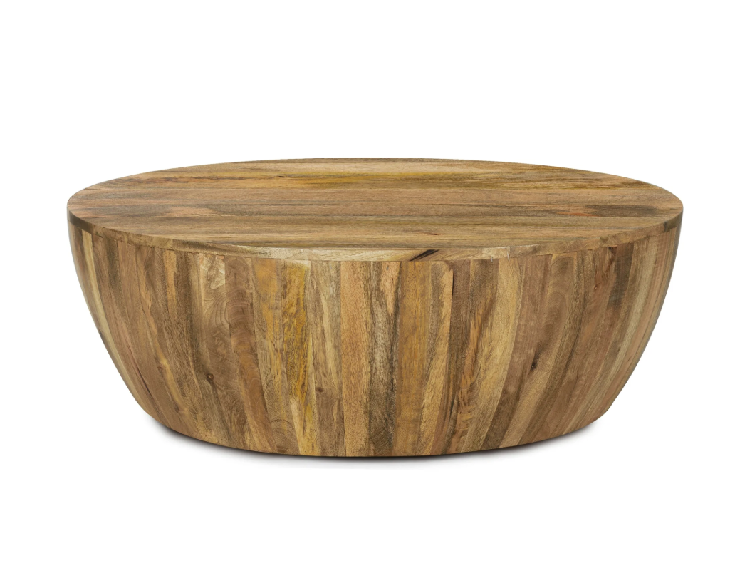 Natural mango wood drum coffee table 🍵
