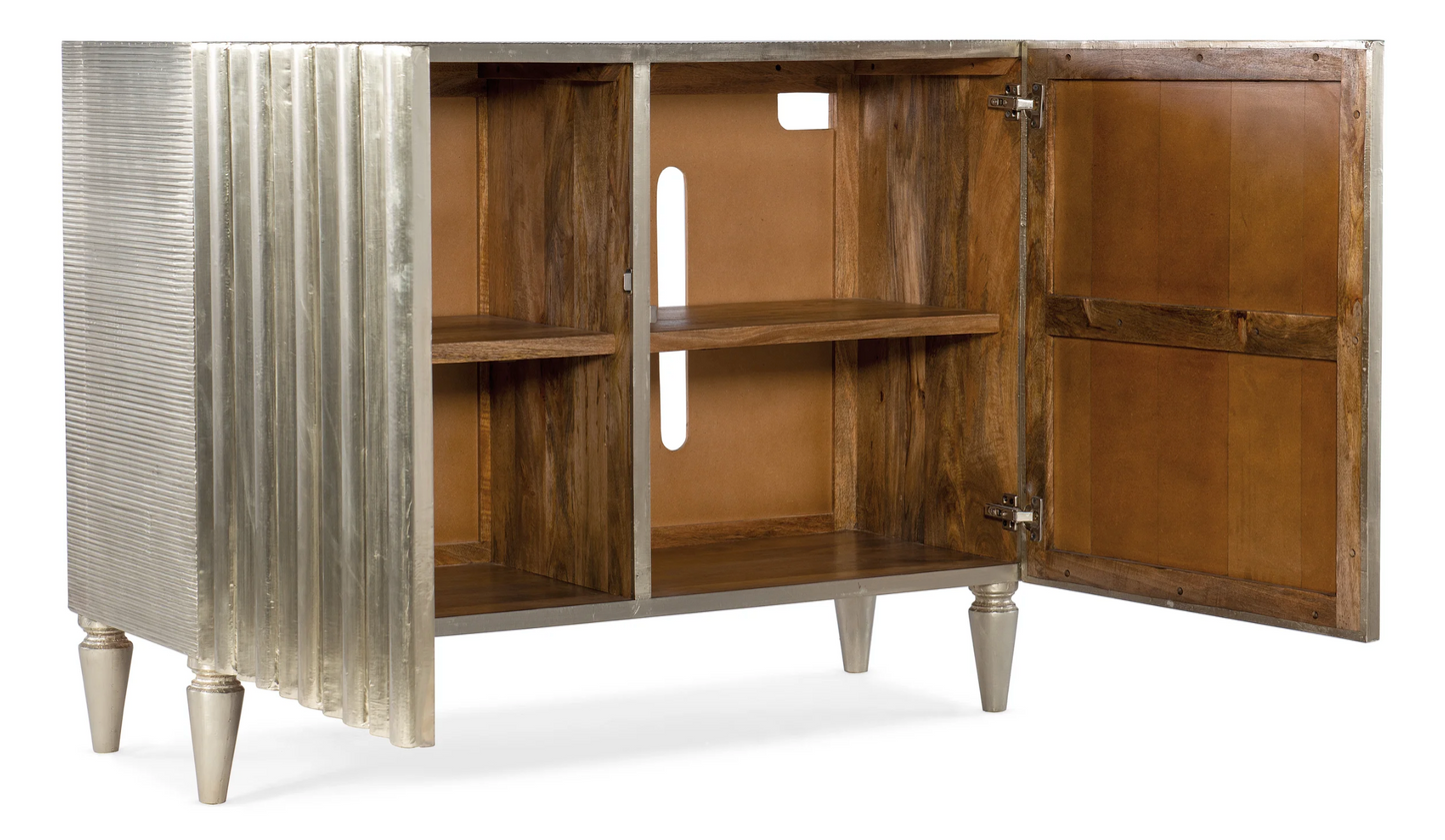 MCM 48" silver foil mango wood two-door chest sideboard🍷