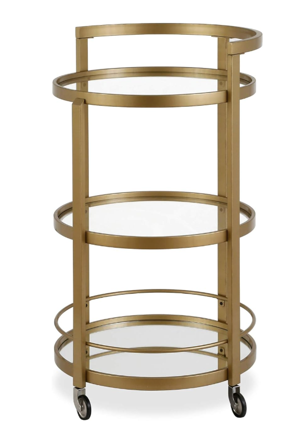 Brass 21" round bar cart 🥂