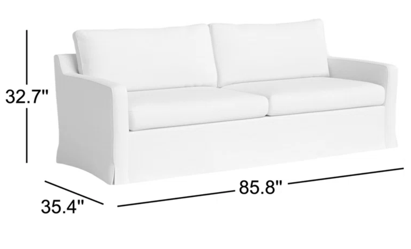 Grey 85.8' slipcovered sofa 🩶