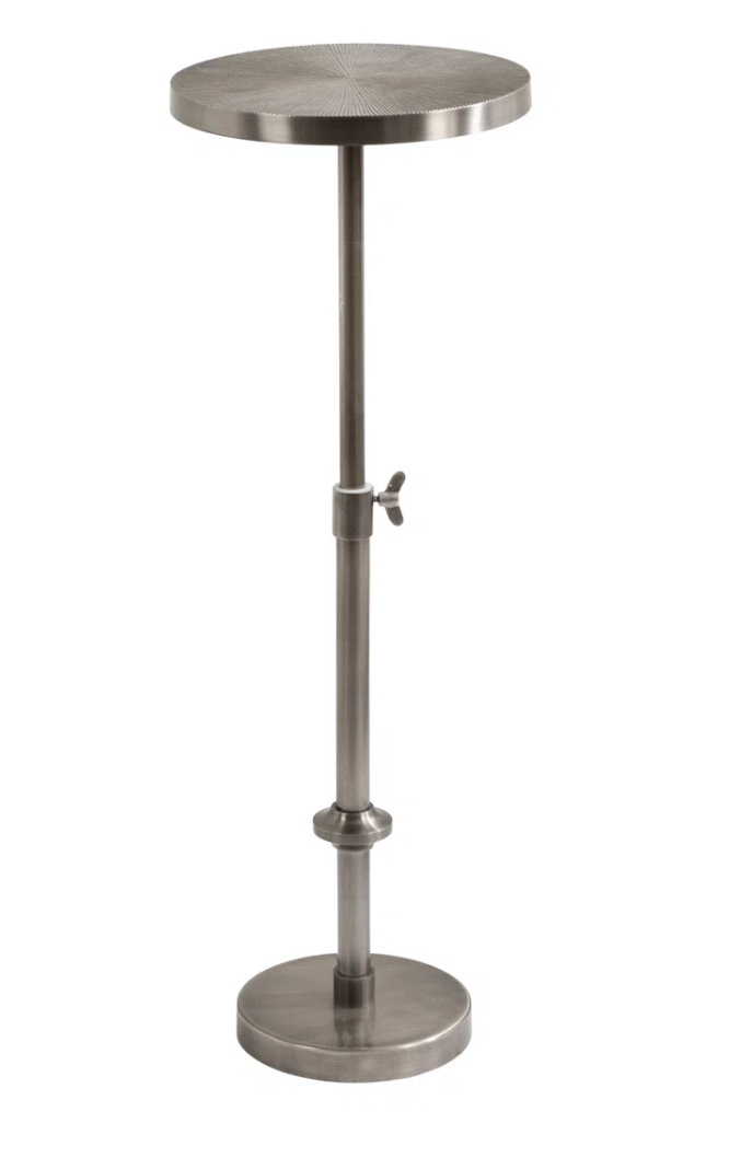 Adjustable grey pedestal end table 🍷