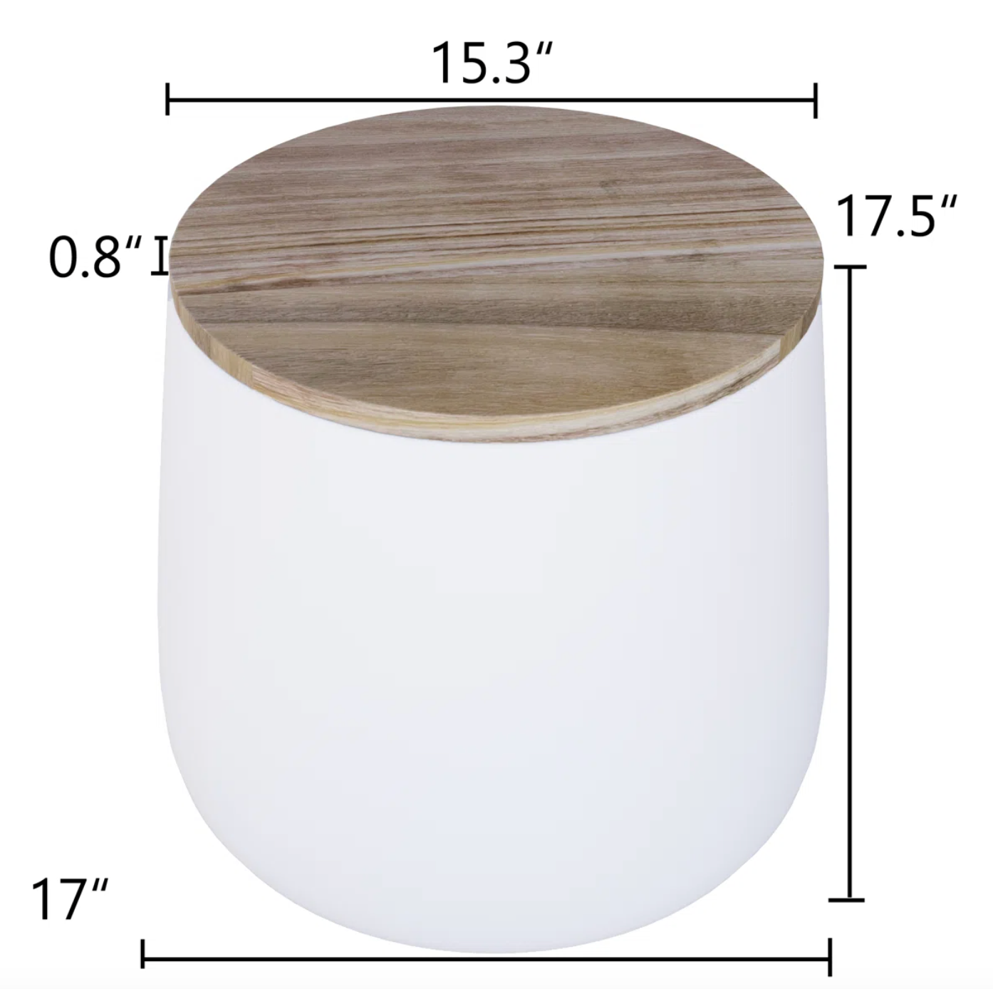 Round white indoor / outdoor end table w/ storage 🤍
