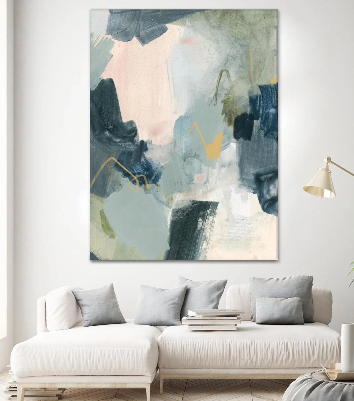 Modern green, blue, & gold 30x40 canvas art 🤍