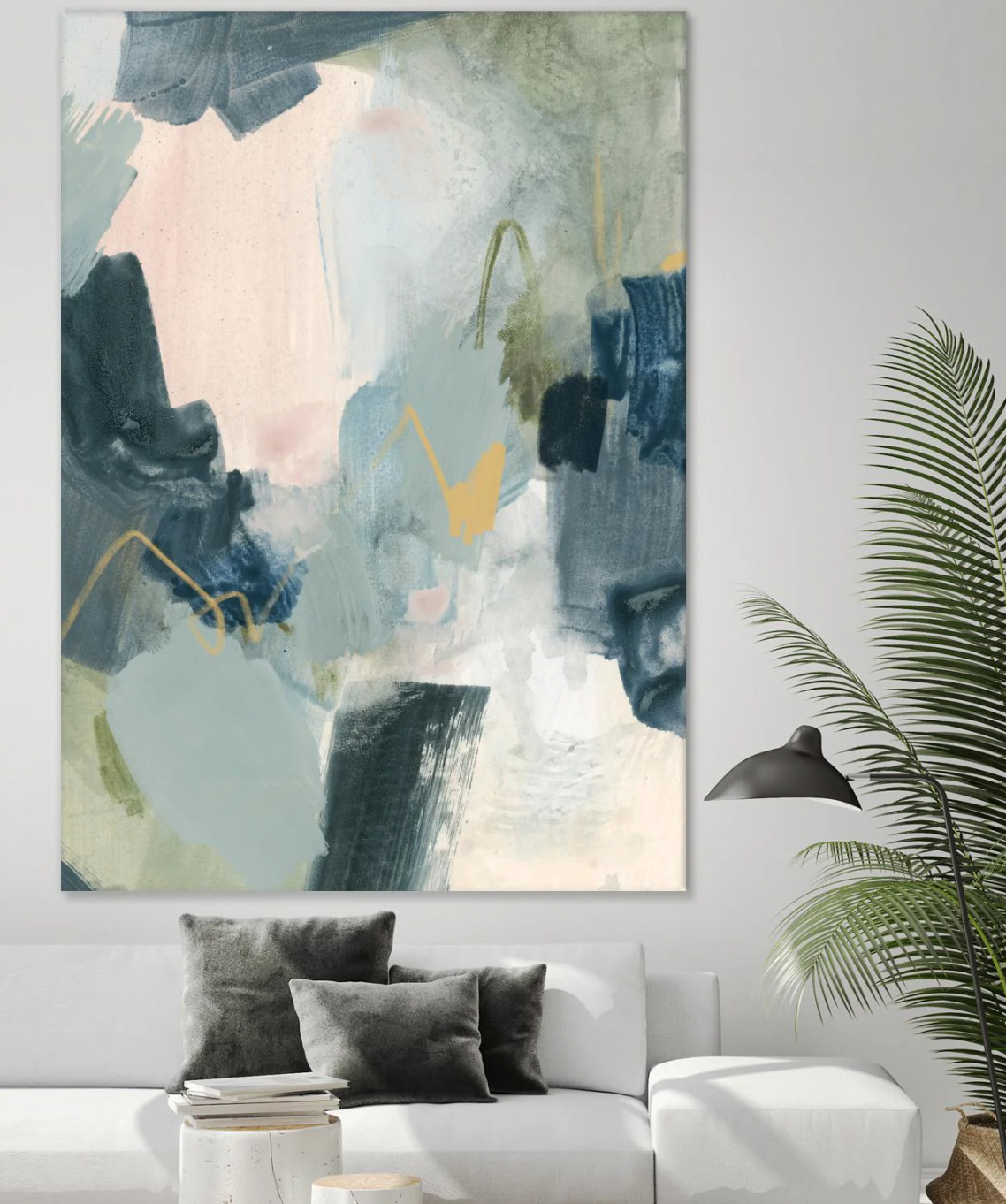 Modern green, blue, & gold 30x40 canvas art 🤍