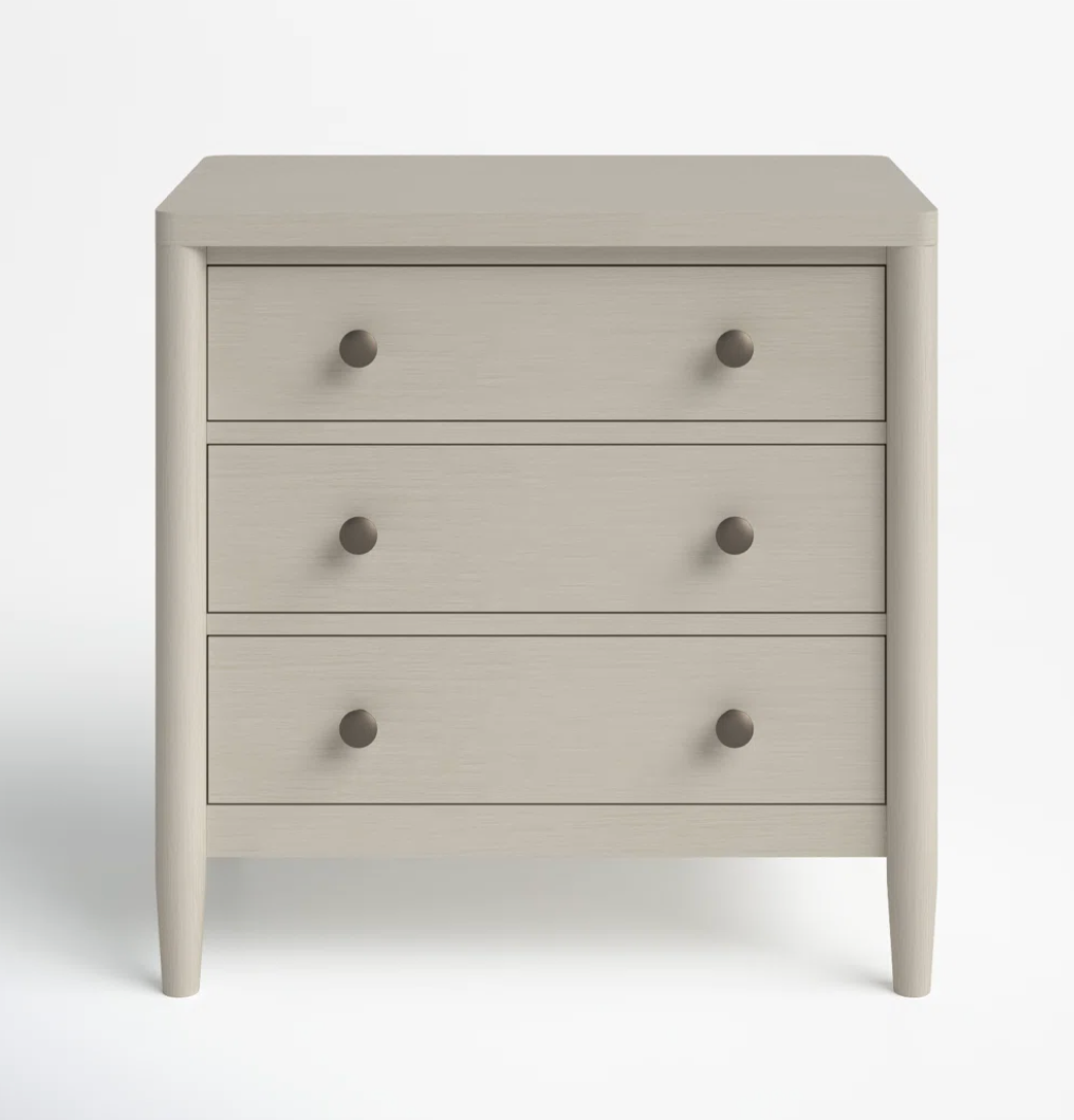 Beige 3-drawer modern nightstand ☕