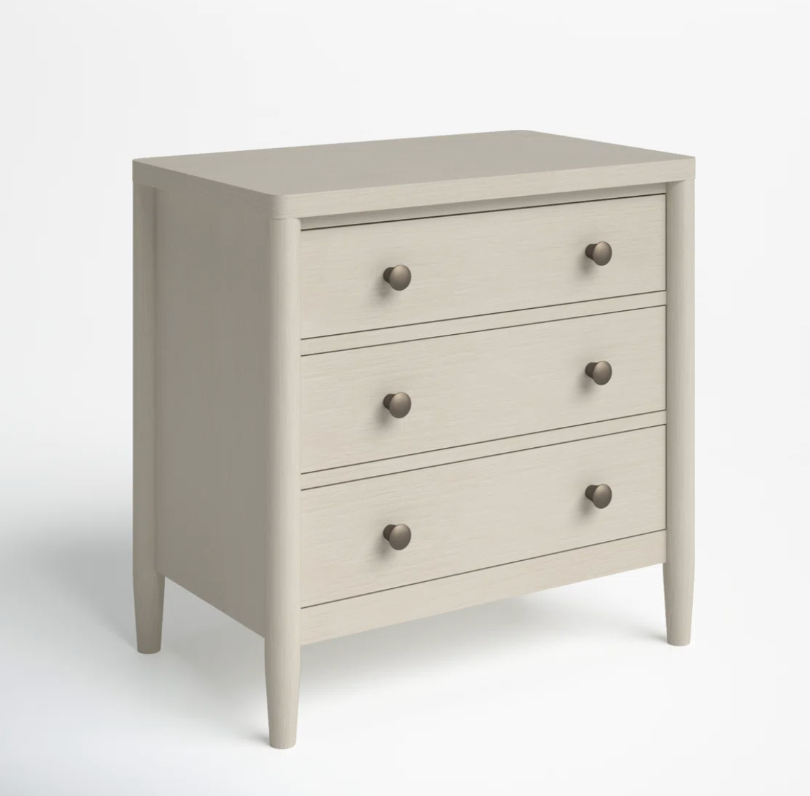 Beige 3-drawer modern nightstand ☕