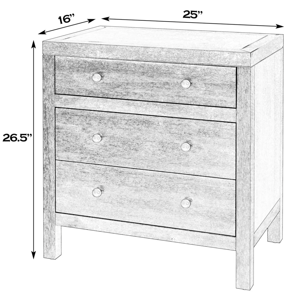 Brown rustic modern 3-drawer nightstand 🤎