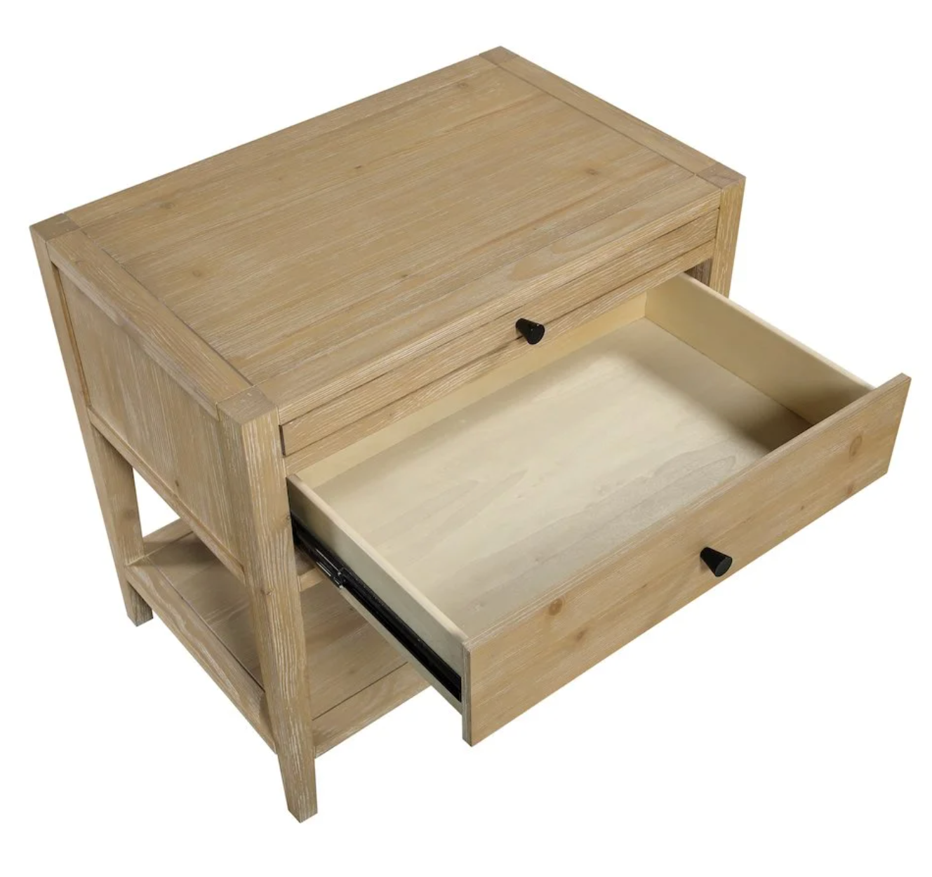 Natural wood nightstand w/ 1 drawer 🍵