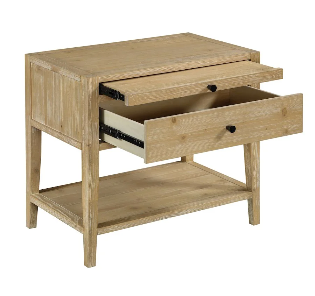 Natural wood nightstand w/ 1 drawer 🍵