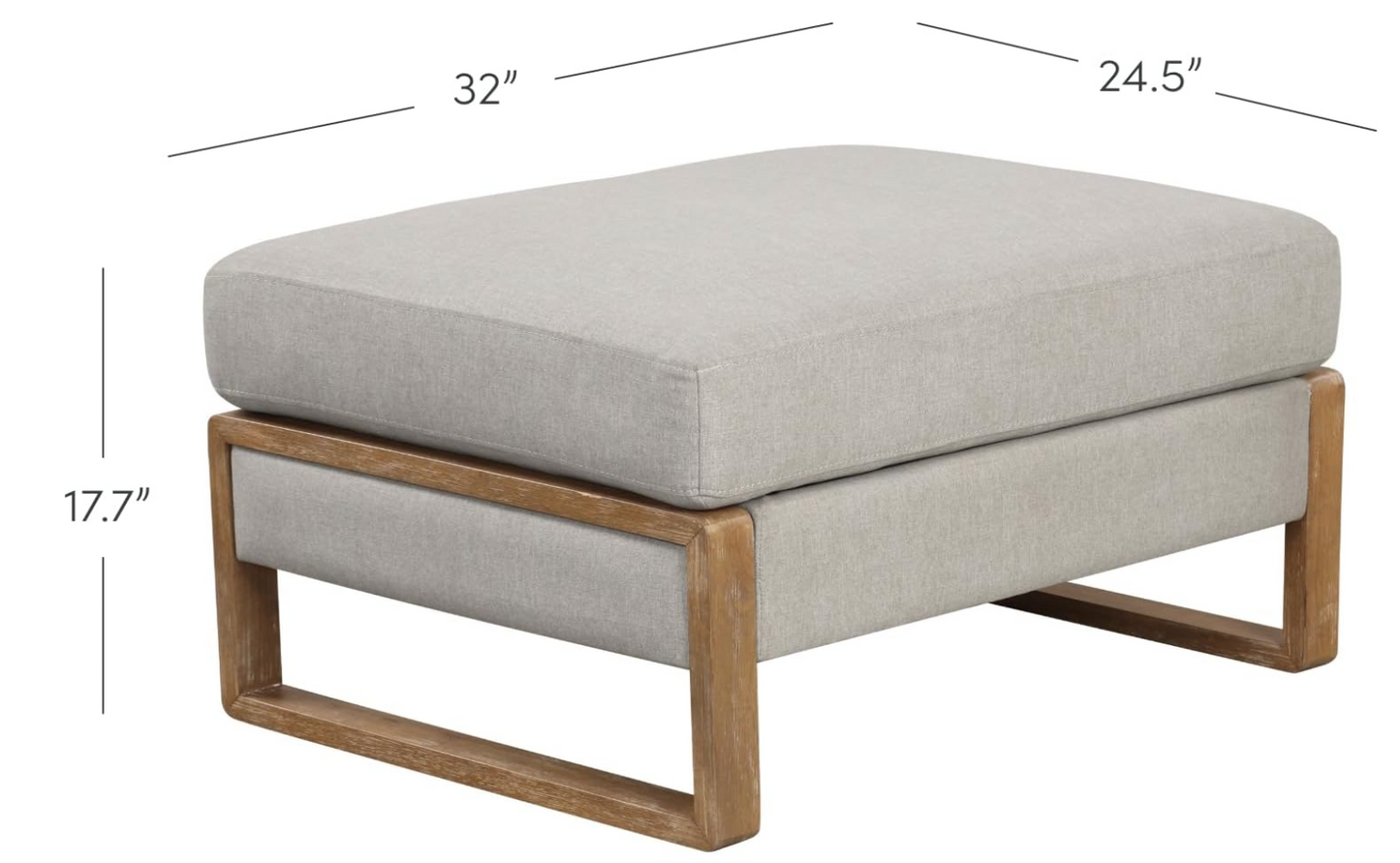 Nathan James modern upholstered light brown ottoman & coffee table w/ storage ☕