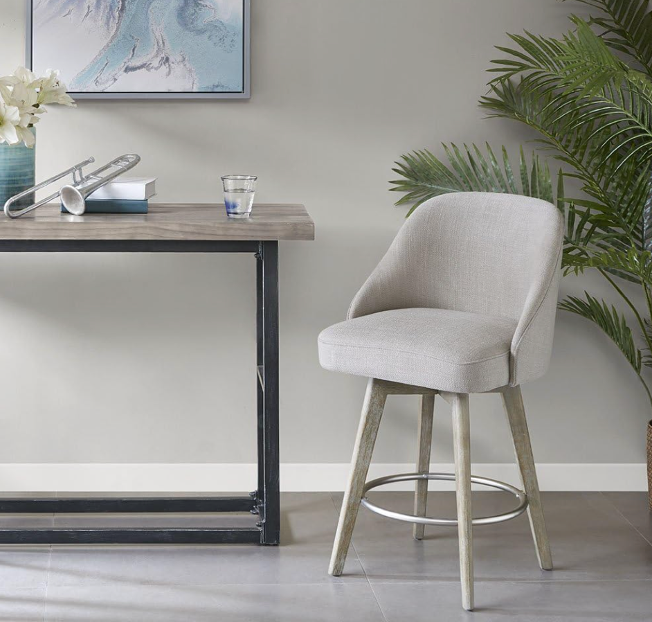 Grey counterheight swivel barstool 🩶
