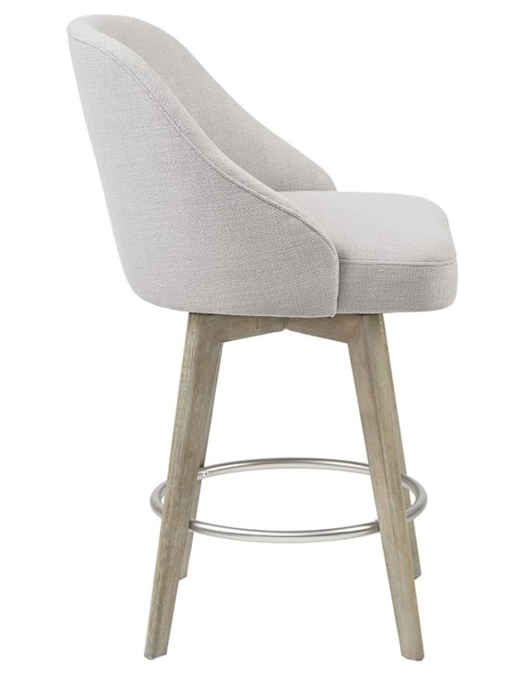 Grey counterheight swivel barstool 🩶