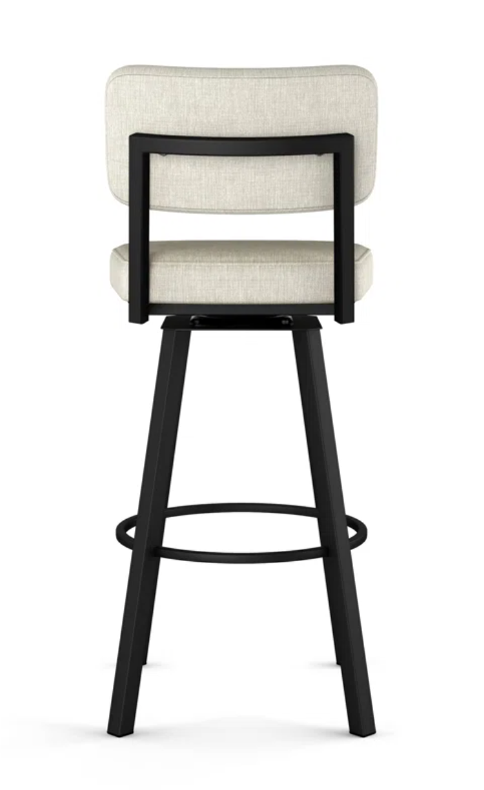 Grey/beige upholstered swivel barstool🍷