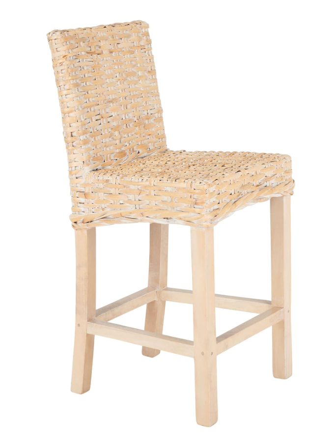 Coastal rattan counterheight barstool π₯
