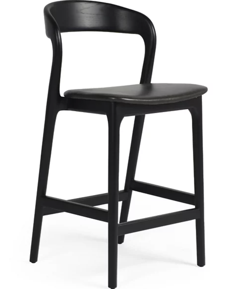Four Hands sleek black wood counterheight barstool 🍷