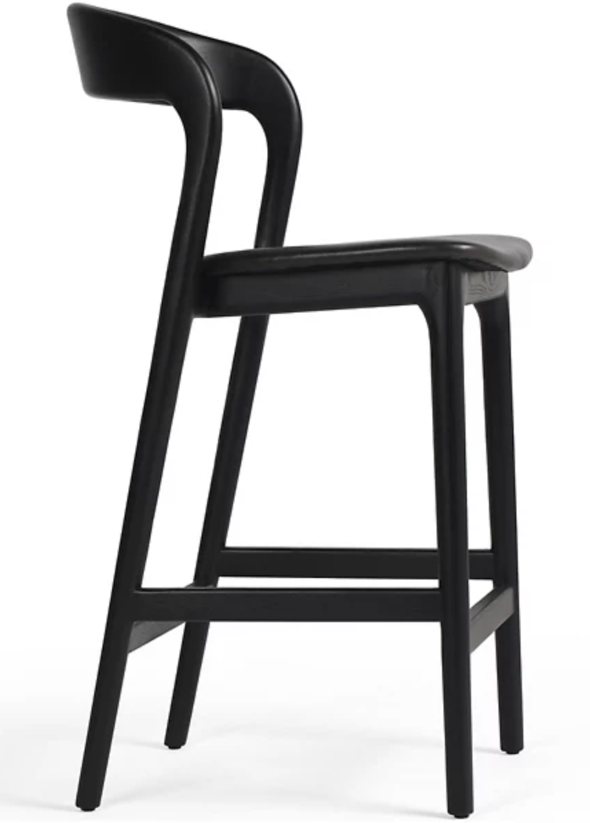Four Hands sleek black wood counterheight barstool 🍷