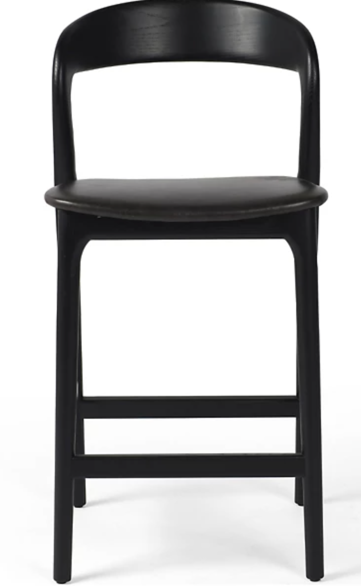 Four Hands sleek black wood counterheight barstool 🍷