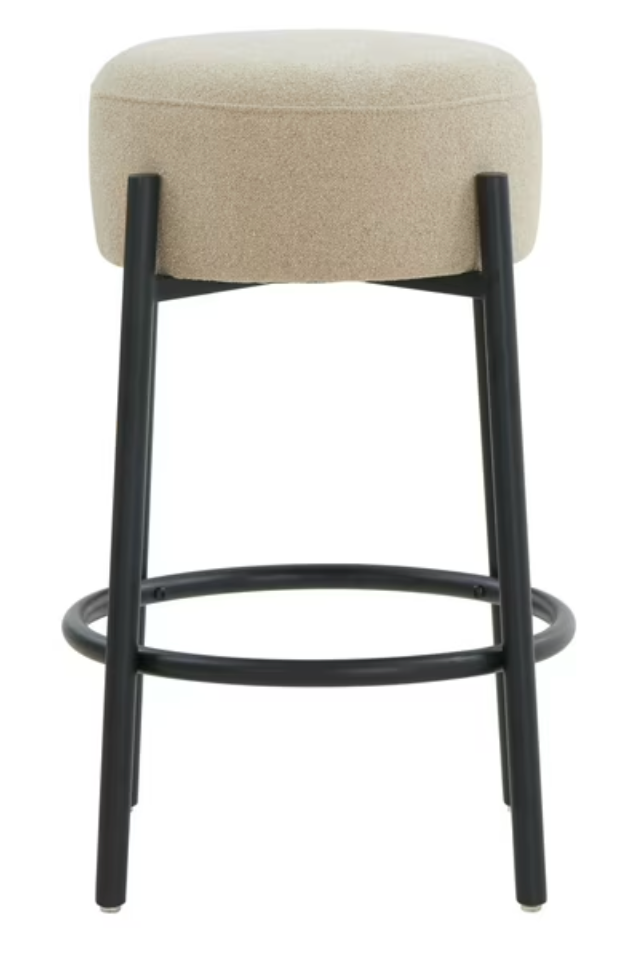 Upholstered tan backless barheight barstool 🥃