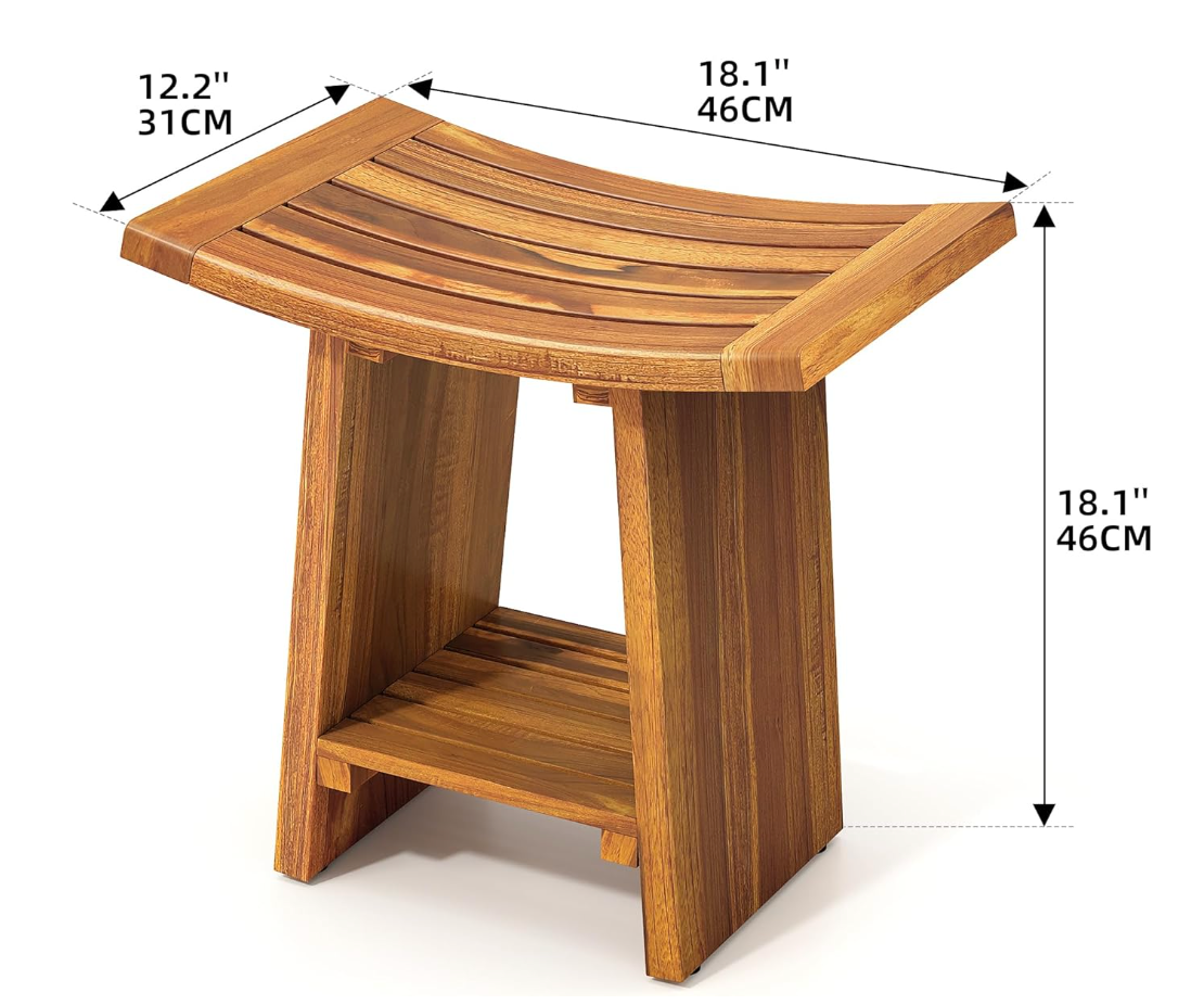Teak shower 12x18 water-proof bench 💧