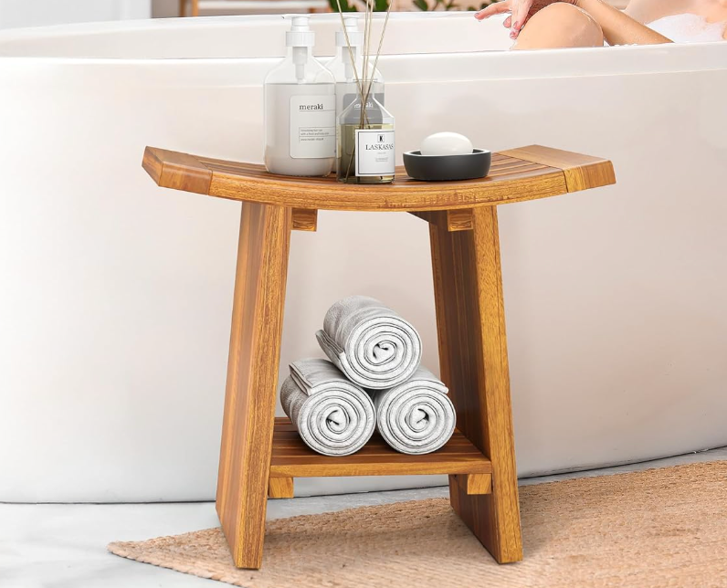 Teak shower 12x18 water-proof bench 💧