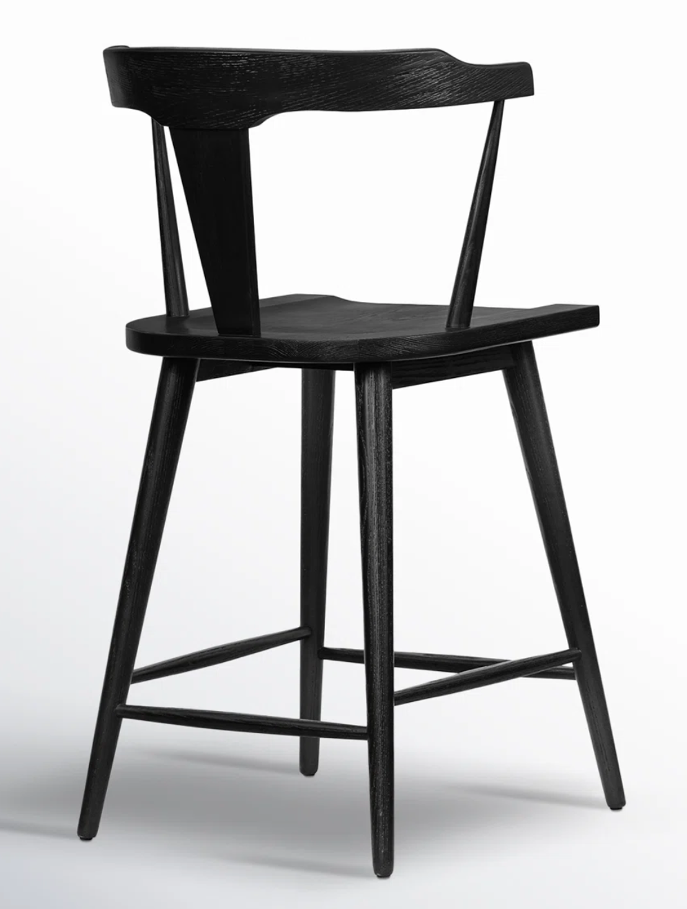 Black wood wishbone counterheight barstool 🍷